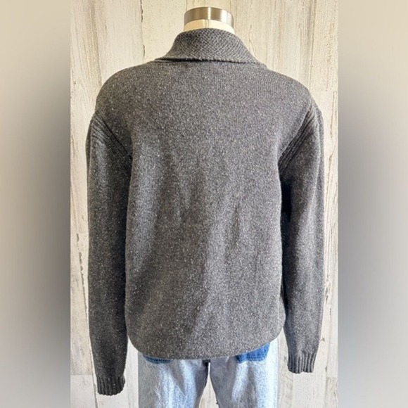 Vintage Alan Flusser Shawl Collar Cardigan Sweater Speckled Knit Cozy Layering - Picture 3 of 7